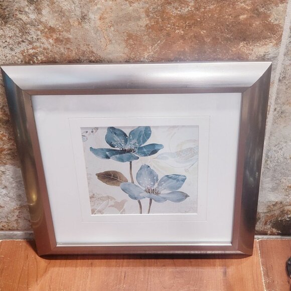 Blue Tops Floral Print Matted Framed Wall Art 2015 - Picture 3 of 12